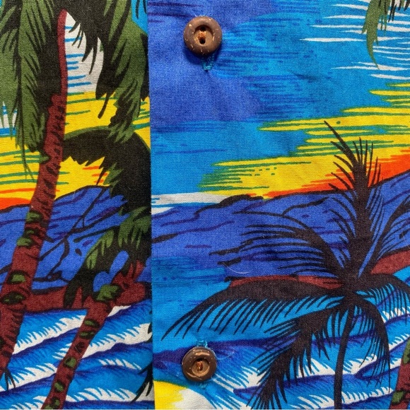 Ali's Hawaiian Shirt XL – Blue Tropical Aloha Button Down Vintage Style - Picture 5 of 8